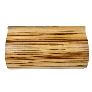 Tivi Colorado Wooden Clutch Handbag Purse Clam Shell Wood Grain Magnet Closure